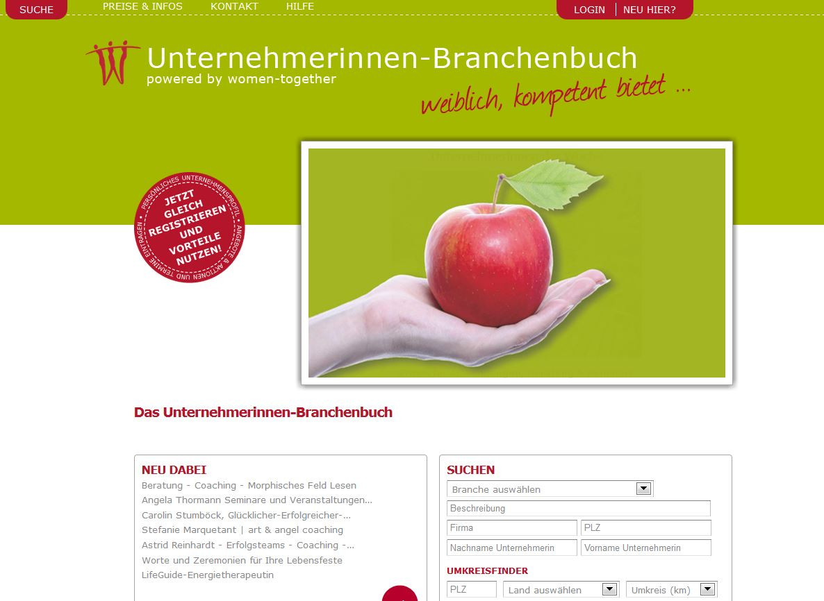 Unternehmerinnen-Branchenbuch mit Drupal 7 Unternehmerinnen-Branchenbuch mit Drupal 7